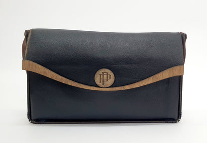 Μαύρη δερμάτινη τσάντα