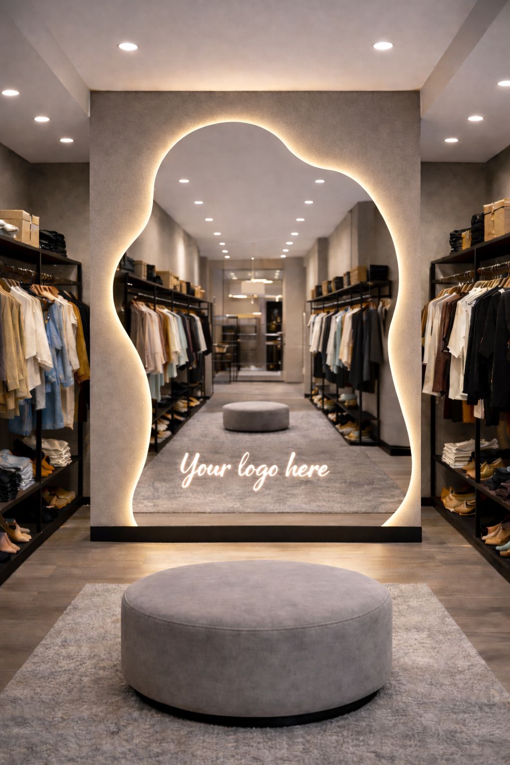 Καθρέφτης Plexiglass με φωτισμό και λογότυπο