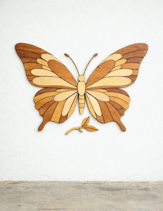 Ξύλινη πολυεπίπεδη πεταλούδα τοίχου 260Χ180cm