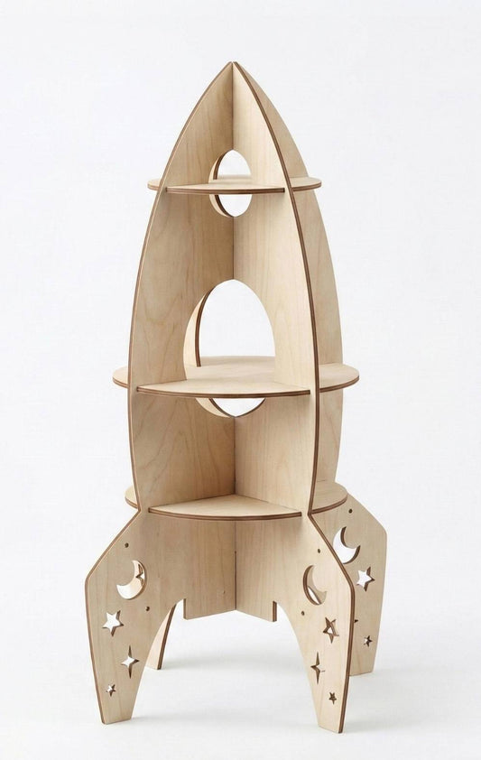 Ξύλινος διαστημικός πύραυλος βιβλιοθήκη