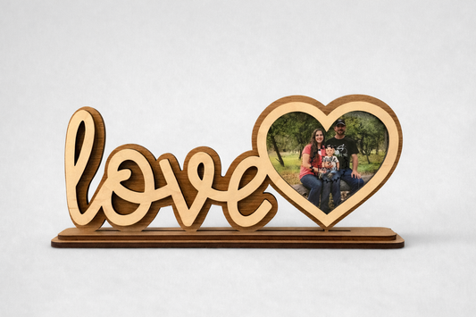 Ξύλινη κορνίζα "love"