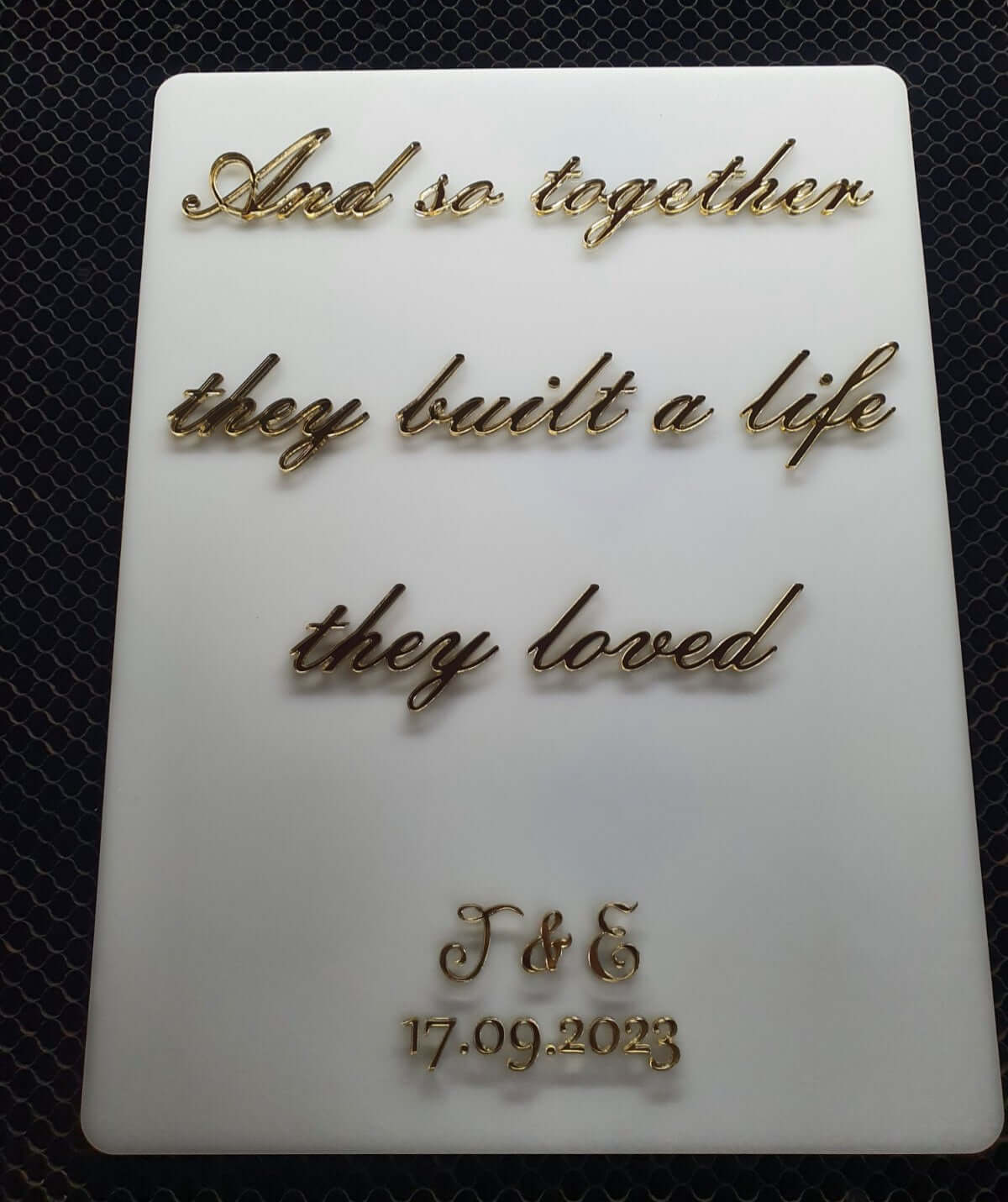 Aκρυλική πινακίδα γάμου