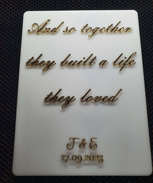 Aκρυλική πινακίδα γάμου