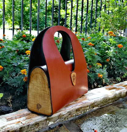 ΔΕΡΜΑΤΙΝΗ ΤΣΑΝΤΑ ΜΕ ΞΥΛΙΝΑ ΠΛΑΪΝΑ